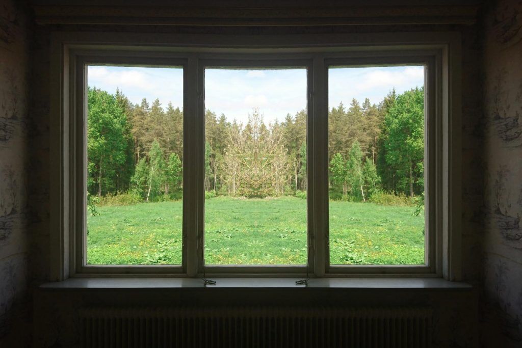 A room with large window