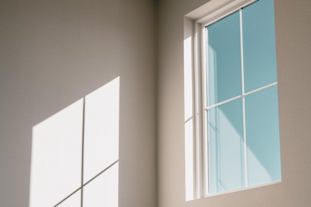 Sunlight passes through the window